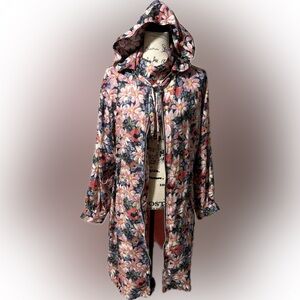 VINTAGE Zara floral hoodie coat NWT M